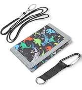 Kids Wallet for Boys with Lanyard, Little Boys Wallet for Kids Ages 4-5-6-7-8-9-10-12, Dinosaur Y...