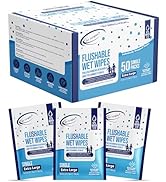 Air Jungles Flushable Wipes Individually Wrapped 50 Ct, with Aloe Vera & Vitamin E, Travel Size W...