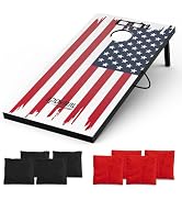 SPOYNAL Electronic Cornhole Board Set 4 x 2 FT, Wooden Corn Hole Game with Built-in Score Display...