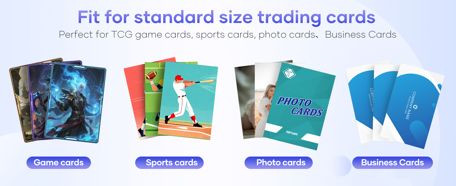 Fit for standard size trading cards Perfect for TCG game cards, sports cards, photocards