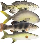 ZENFUN Set of 4 Artificial Fish Models, Simulated Fake Fish Plastic Lifelike Sea Fish Set, Preten...