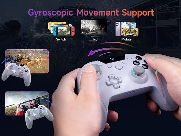 Wireless Gaming Controller with RGB Backlit