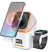 UZLNL 3-in-1 Wireless Charger, Touch Rotating Mechanical Design, Magnetic Fast Charger Station, Q...