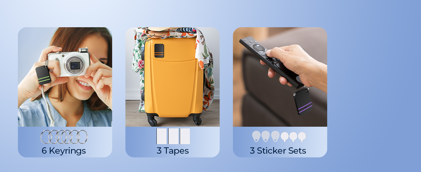 Esky Key Finder, TV Remote Finders Locator with 80dB Sound 6 Receivers Wallet Trackers