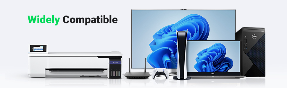 Widely Compatible with PC, computer server,smart TV, network printer, etc.