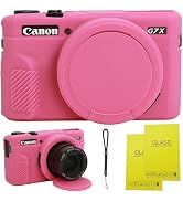 Case for Canon G7 X Mark II Camera, Soft Silicone Protective Case with Improved Down-Open Design,...
