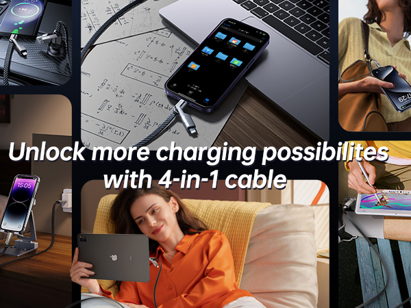 Jnlock more charging possibilites with 4-in-1 cable
