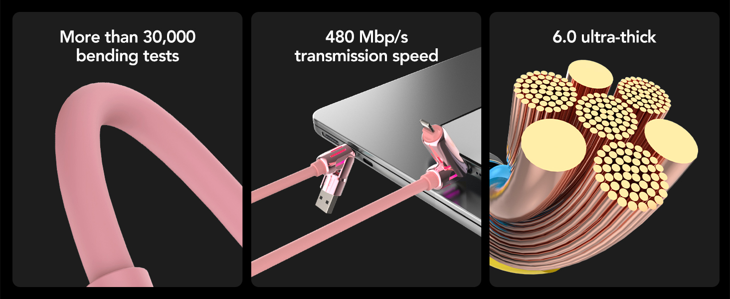 MFish 4-in-1 Universal USB Charging Cable with Carrying Case