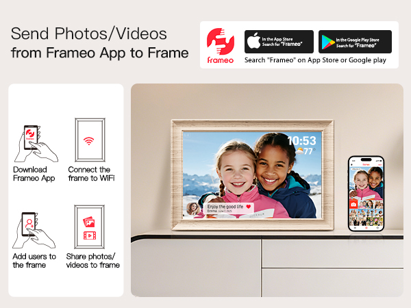 frameo digital frame wifi picture photo video share moment from phone