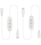 GXILEE USB Dimmer Switch,2 Pack Female to Male USB Inline Dimmer,10-Speed Dimming USB Light Dimme...