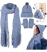 Coopay Knitting Kit for Beginners, Complete Knitting Kits Learn to Knit Hat Scarf Glove, Knitting...