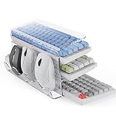Acrylic Keyboard Mouse Storage Rack,Yikola 3-Tier Keyboard Display Stand,Acrylic Frame Holder Sta...