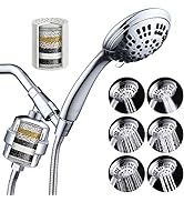 G-Promise Luxury Filtered Handheld Shower Head , 6 Spray Settings Shower Set with Effective Filte...