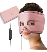 FERVORSOFT Silk Sinus Pressure Relief Mask, USB Corded Warm Compress for Sinusitis, Tension Heada...