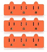 ELEGRP Triple Outlet Extender, Heavy Duty 3-Prong Grounded Wall Tab, 3-Outlet Extender Adapter Pl...