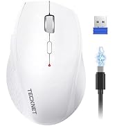 TECKNET Wireless Mouse Rechargeable,Mouse for Laptop Computer,2.4G USB Computer Mice Wireless,6 B...