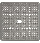Naoloture Large Clear Gray Square Shower Mat Non Slip 27 x 27 Inch, Soft Bath Mat Tub Mat for Ins...