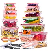 38 Pcs Large Food storage containers-85 oz to Small Container Stackable Kitchen storage bowls set...
