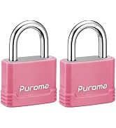 Puroma Lock Heavy Duty Keyed Padlock with 3 Keys Alike, 1-2/3 Inch Outdoor Anti-Cut Shackle Locke...