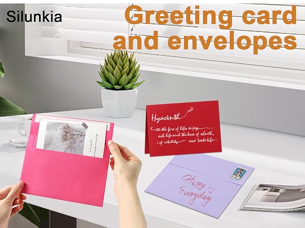 Colored greeting cards and envelopes blank Note cards with envelopes Greeting cards with envelope