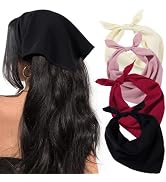 HBselect 4PCS Bandanas for Women Boho Head Bands Tie-Back Triangle Head Scarf Head Kerchief for G...