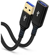 Bordsek USB Extension Cable, USB 3.0 Male to Female Extender – Fast Data Transfer Cable for PC, W...