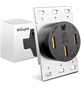 Nilight 50AMP RV Power Outlet 125/250V NEMA 14-50R Heavy Duty RV Receptacle Straight Blade ETL Li...