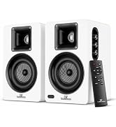 LARKSOUND Active Bookshelf Speakers for Turntable, Powered PC Desktop & TV Audio, Aluminum Horn T...