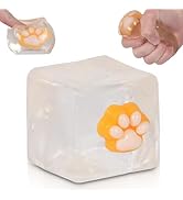 Puffwize Cat Paw Ice Cube Squishy, Medium 5CM(1.98 Inch) Stress Cube Squishy Toy, Soft Slow Risin...