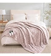 IUUI Leopard Print Heated Blanket,Luxury Faux Fur Electric Blanket,Fast Heating with 1/2/4/6/8/10...