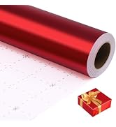 woric Red Wrapping Paper Roll 17 In X 33 Ft Solid Matte Gift Wrap | Metallic Wrapping Paper for A...