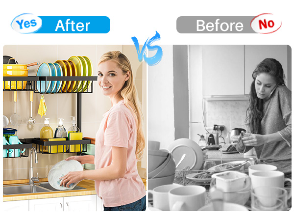 over sink dish drying rack
