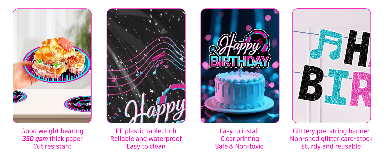 music birthday decorations