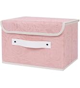 Lucky Monet Small Storage Box with Lids & PU Leather Handles Washable Decorative Storage Boxes Li...