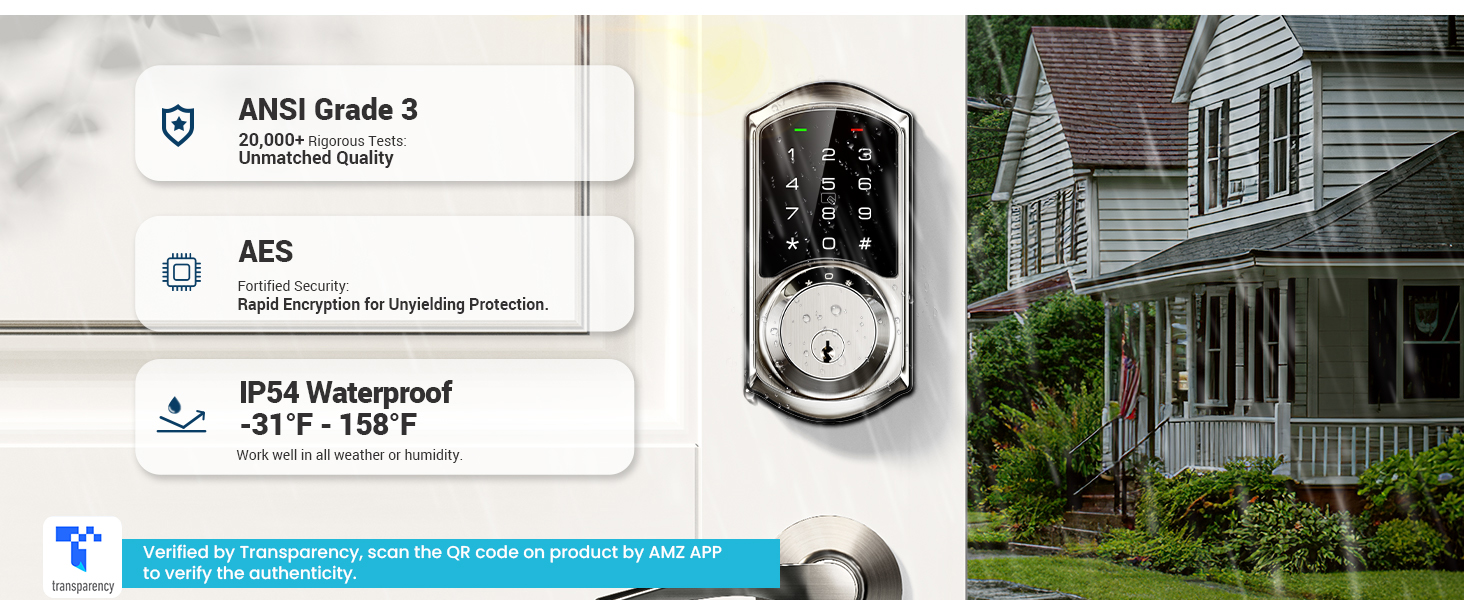 IP55 rating handles rain, snow, and extreme temperatures on your front door