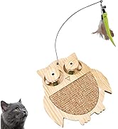Petest Cat Scratcher Board Natural Sisal Cat Scratch Mat with Interactive Toy and Catnip Balls, C...