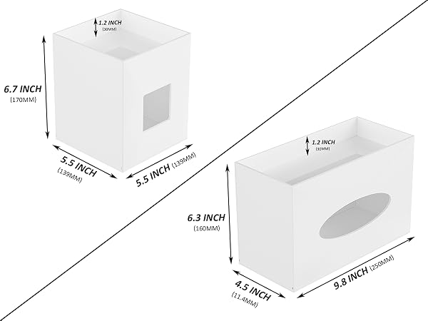 Acrylic tissue box holder with storage