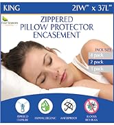 king size zippered waterproof pillow protectors encasement 2pack 20x36