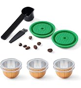 HAILASRE Pack of 2 Reusable Coffee Capsule Lids with 6 Capsule Shell- 80/150/230ml, Food Grade Si...