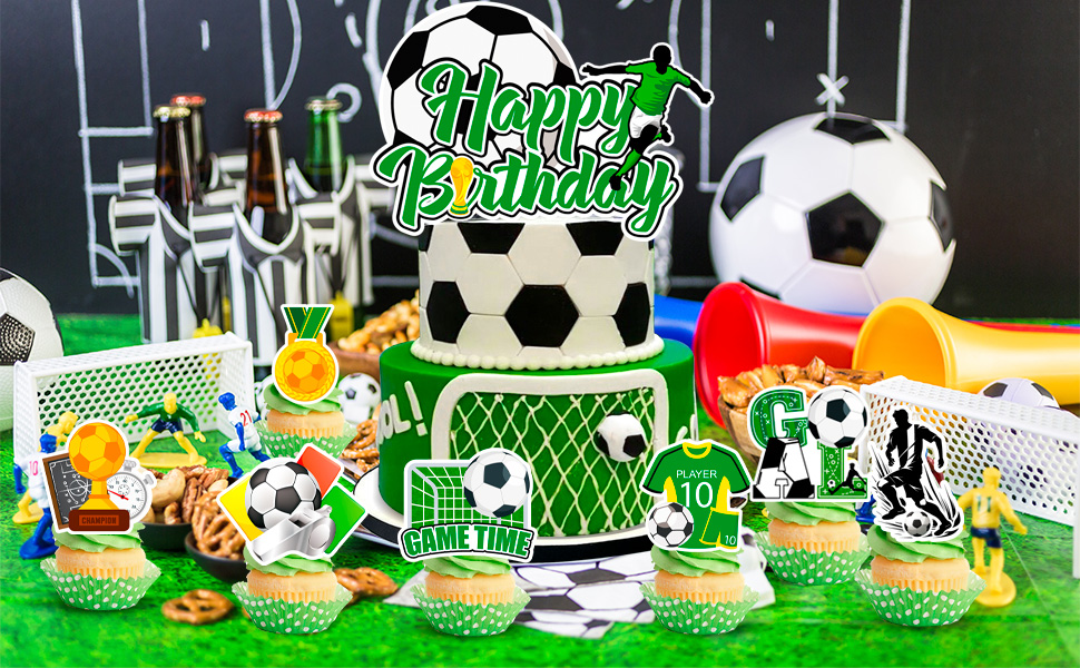 soccer birthday cake topper