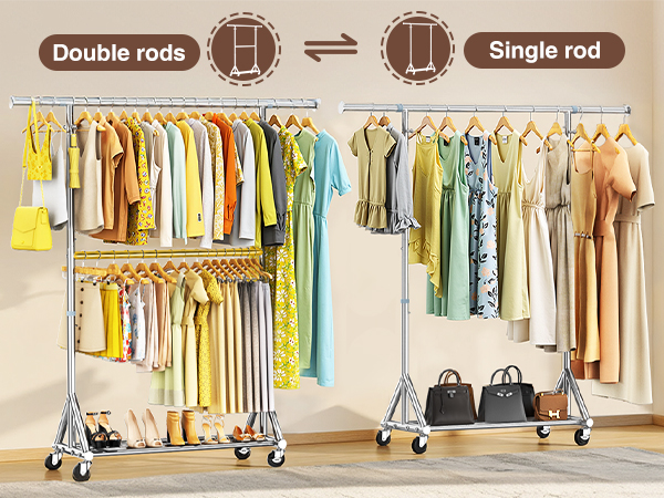 rolling clothes rack