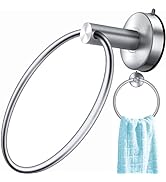 DGYB Suction Cup Hand Towel Ring Brushed Nickel Hand Towel Holder for Bathroom Wall SUS 304 Stain...