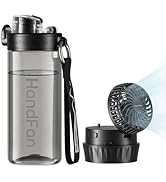 HandFan Transparent Tumbler with Smart Fan - 20 oz Insulated Coffee Tumbler with 2500mAh recharge...