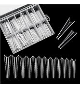 Poly Extension Gel Dual Nail Form, 120pcs Clear Dual Forms Flat Stiletto Nail Tips Quick Building...