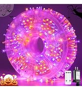 JMEXSUSS 400LED Orange and Purple Halloween String Lights Indoor Outdoor Waterproof, 132ft 8 Mode...