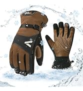 Vgo... Winter Safety Work Glove for Men,Leather Mechanic Gloves(GA7760FLWP)