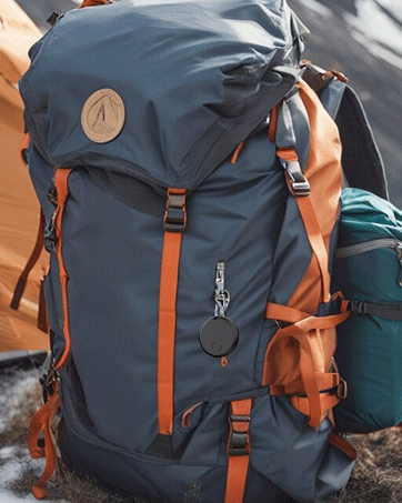a close up of a backpack with a backpack on it.