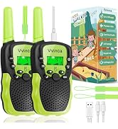 Vvinca Walkie Talkies for Kids, Rechargeable Toys for Ages 3 4 5-7 8-12 Year Old Boys Girls with ...