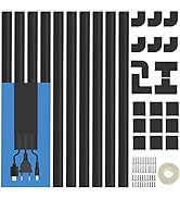 Cord Cover Raceway Kit - 157" Cable Concealer, Wire Hider for TV Wall Mounting and Wire Managemen...