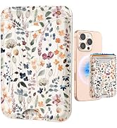 Shorogyt Phone Wallets Compatible with Magsafe Wallet Magnetic Card Holder - Watercolor Flower Pa...